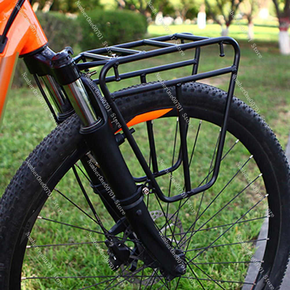 Bike Cargo Rack - 自転車荷物ラック ヘビーデューティースチール製自転車カーゴラック マウンテンロードバイク用 フロントフォーク荷物キャリア パニア用