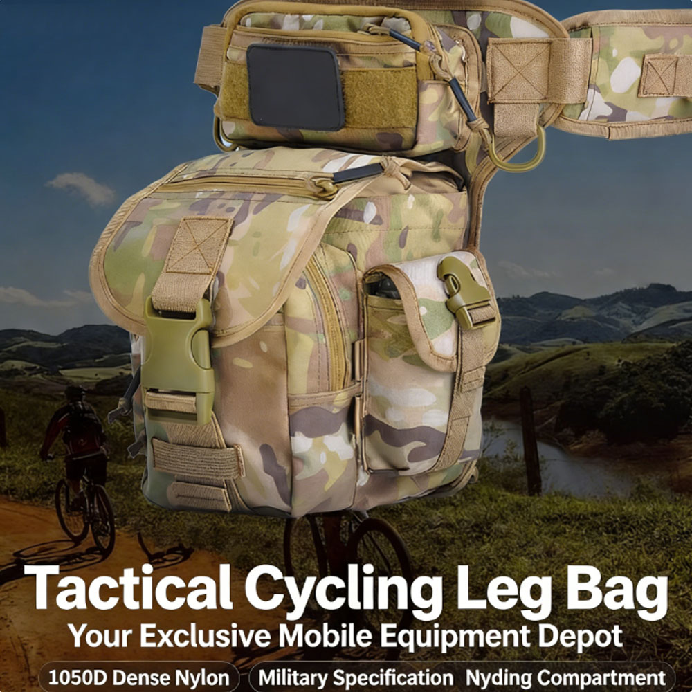 Cycling Gear Pouch - 戦術的なドロップレッグバッグオートバイ乗馬ウエストパック防水屋外サイクリング軍事レッグポーチ旅行狩猟ランニングギア