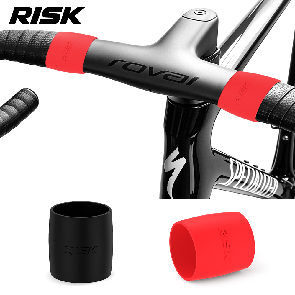 Bike Handlebar Tape - 2個/袋入り RISK ロードバイク用伸縮性ハンドルバーストラップ バーテープ固定リングスリーブループ シリコンバンド