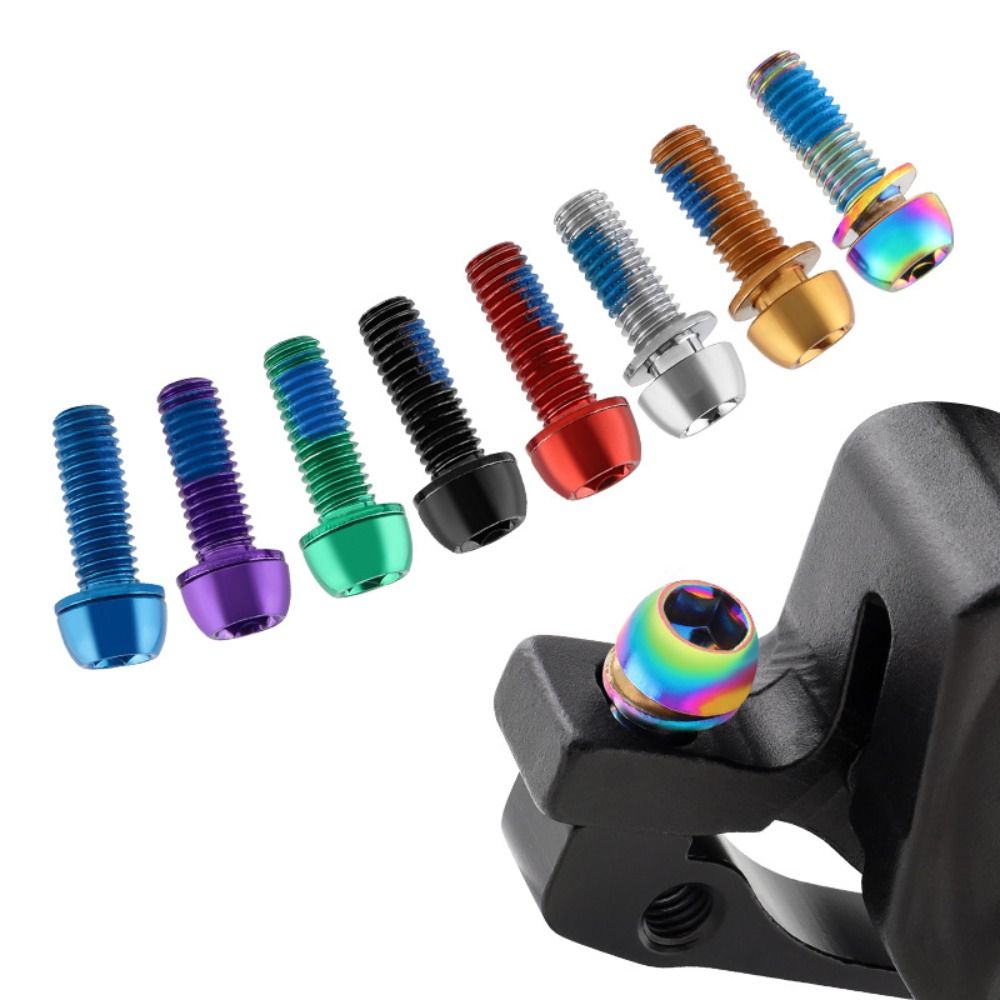 Bike Stem Riser - チタンメッキ自転車ハンドルバーネジ ステンレス鋼M6バイクハンドルボルト 17MMステムライザー 自転車ディスクブレーキキャリパーボルト