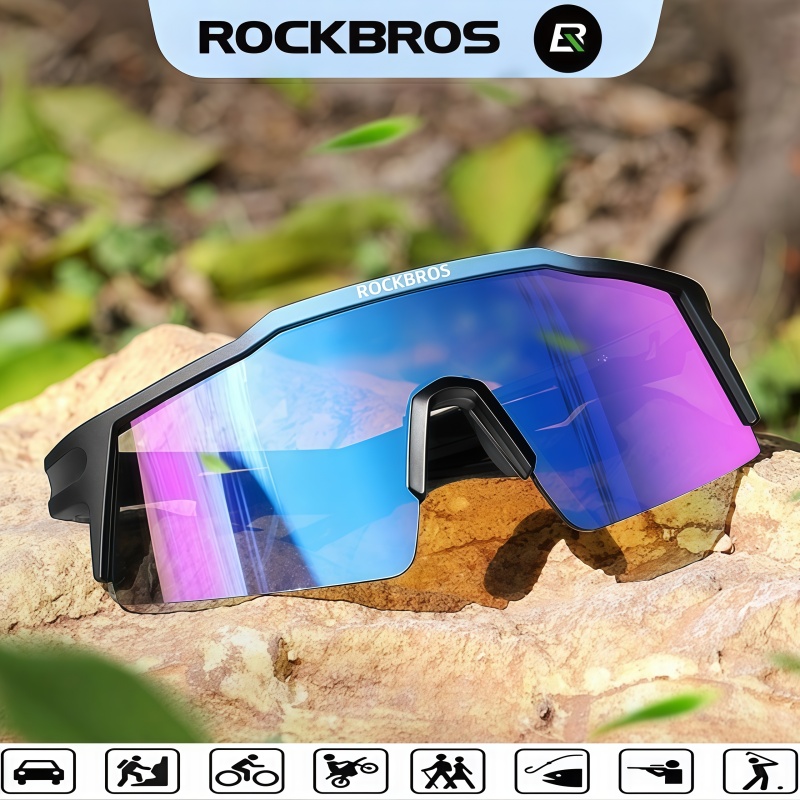 Cycling Gear Material - ROCKBROSライディンググラスUV400、TR90素材、散乱光防止、風や砂を遮断、ファッショナブルなライディングスポーツ用品