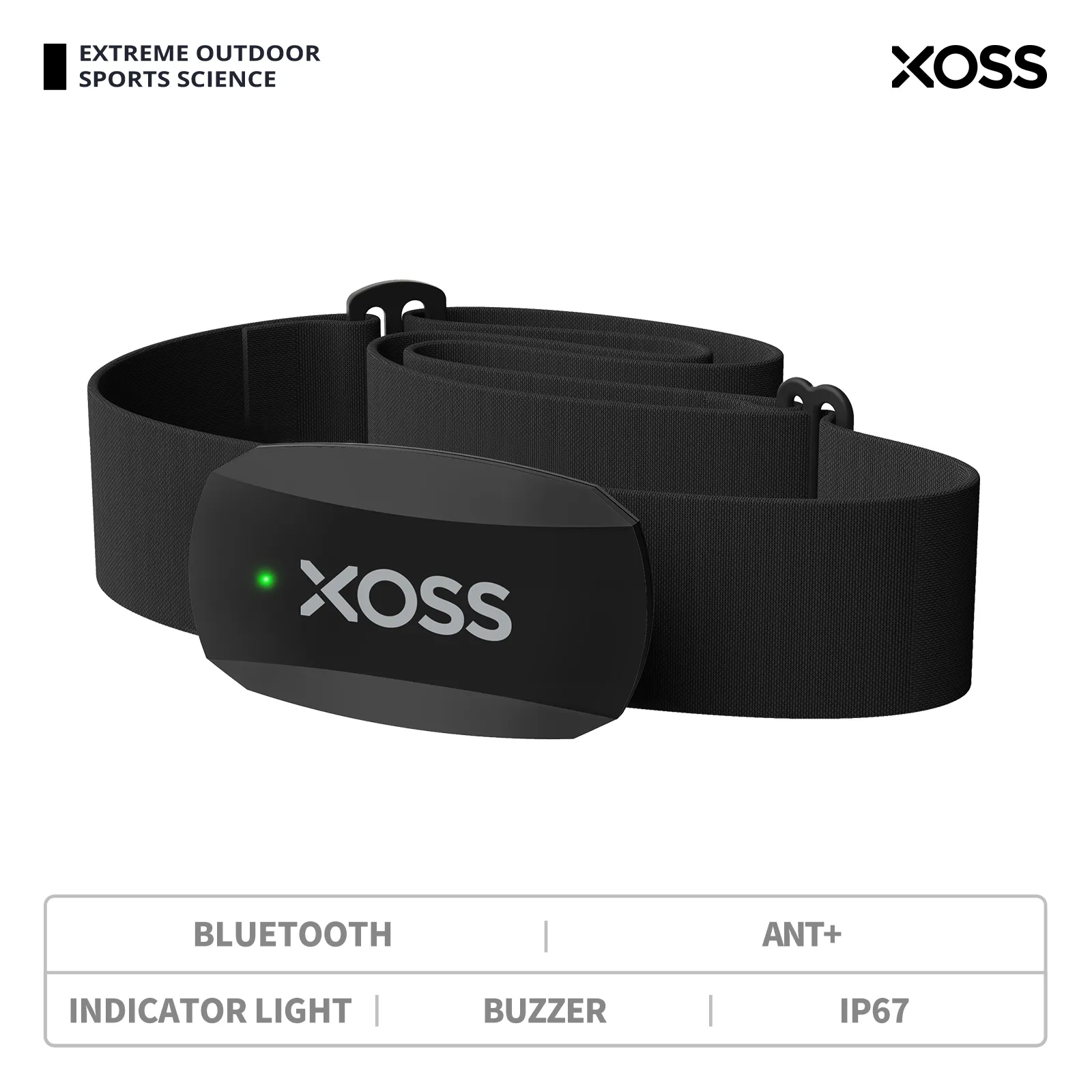 Cycling Heart Rate Monitor - Xoss x2チェストストラップ心拍数モニターサイクリング、ランニング、ハイキング、Bluetooth用 + ワイヤレス健康フィットネススマート自転車センサー
