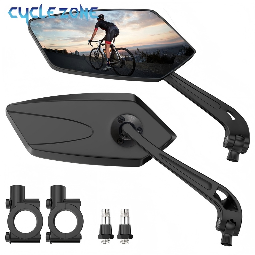 Cycle Zone - 360 度調整可能な自転車バックミラー MTB ロードバイクハンドルバーバックミラー電動自転車サイクリング安全アクセサリー