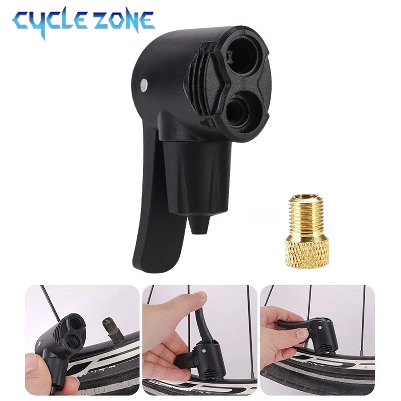 Cycle Zone - 1/2/3/4/5 個自転車インフレーターノズルデュアルヘッドバイクポンプヘッドプレスタシュレーダーバルブアダプターロード MTB バイクタイヤインフレーター用