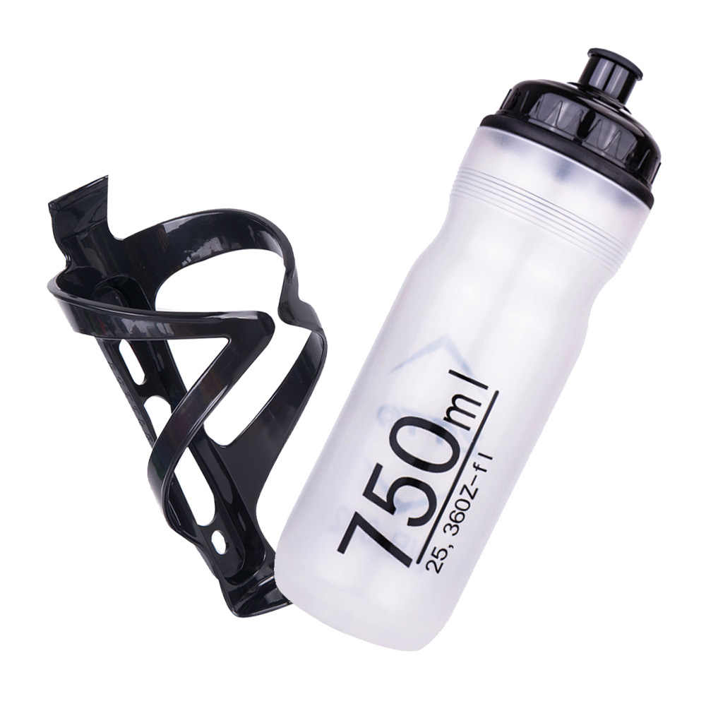 Cycling Gear Material - ZTTO 750ml 高品質サイクリングウォーターボトル PP 素材広口開口部絞り可能なボディとボトルケージ