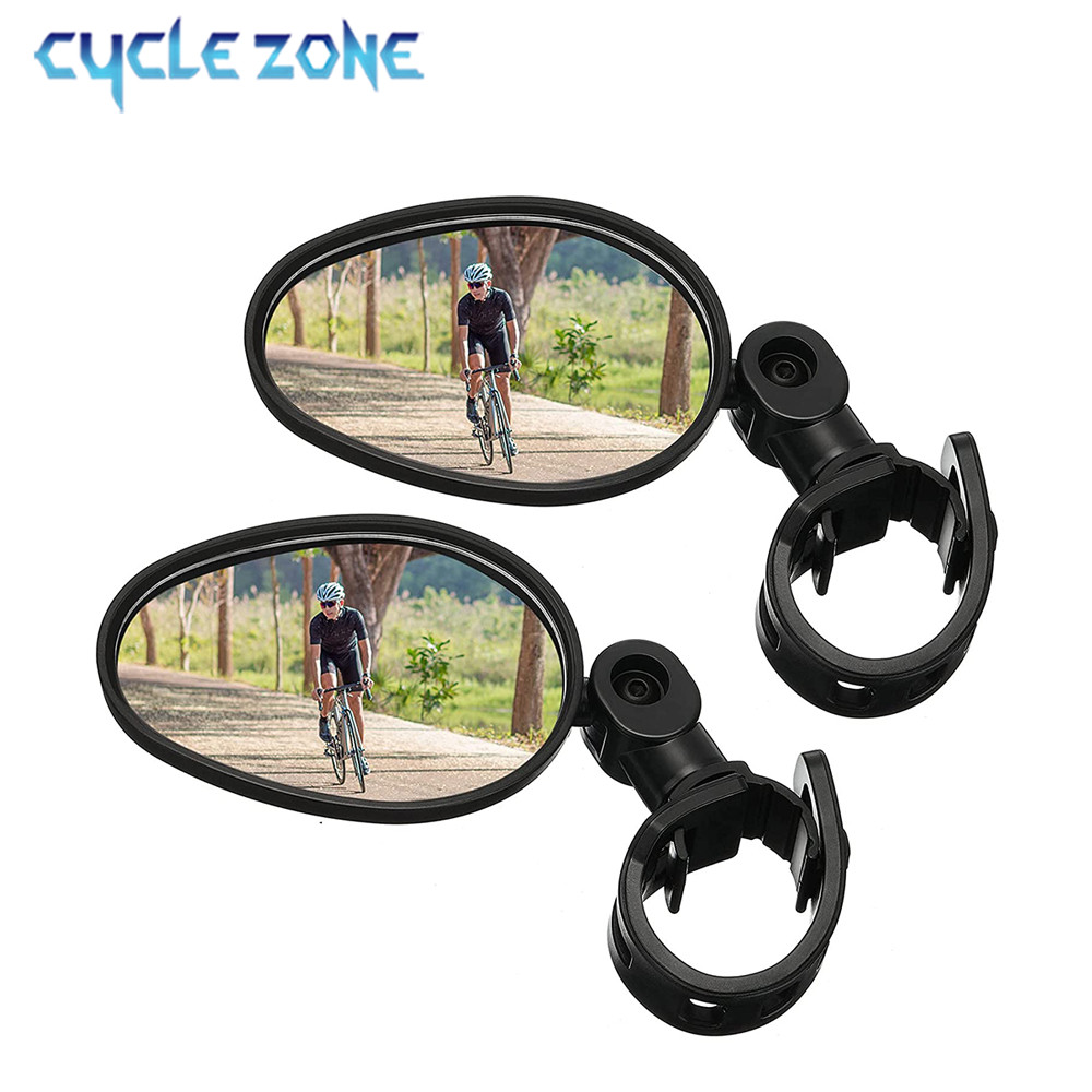 Cycle Zone - 1/2 個自転車バックミラー 360 度調整可能回転式ユニバーサルサイクリングハンドルバーリアビューミラー MTB ロードバイク用