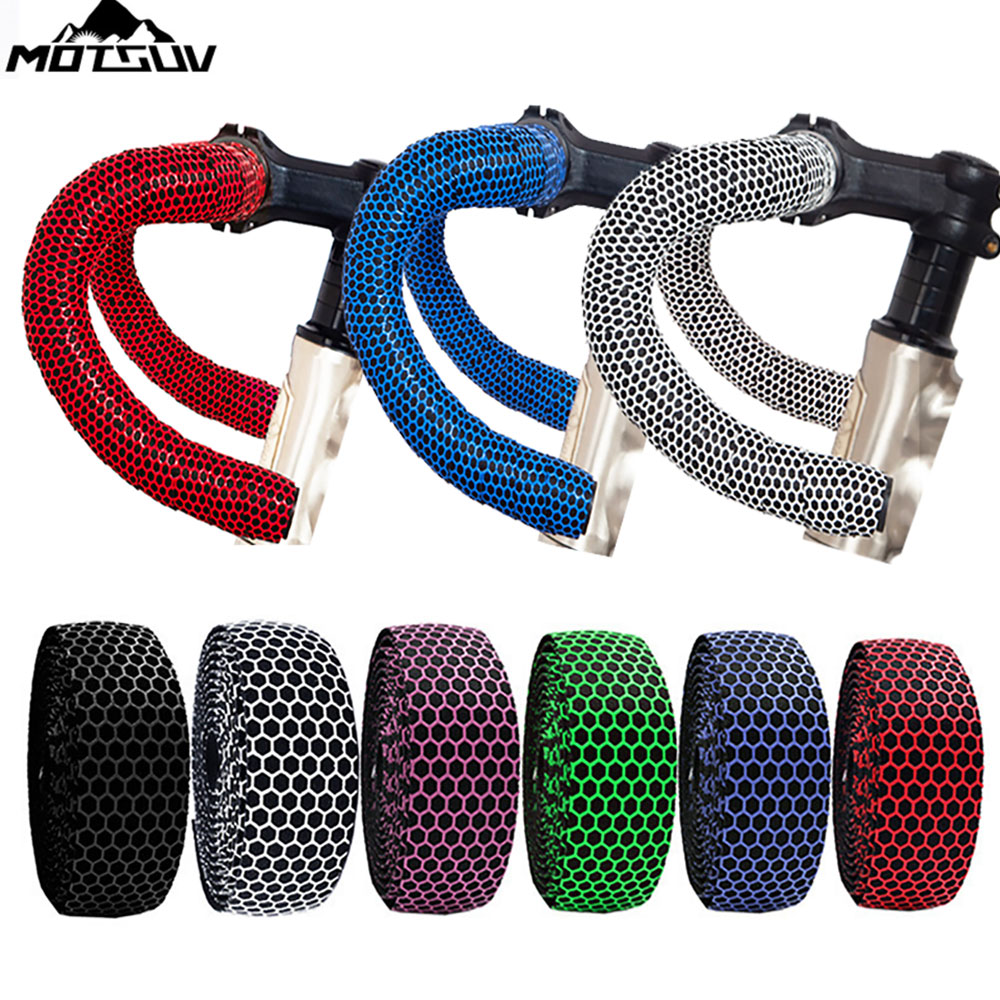 Bike Handlebar Tape - 男性用および女性用のサイクリングテープ,ソフトロードバイクハンドルバーコルクグリップ,PU,プロ用,ショックアブソーバー付き,2つのバープラグ付きの防振