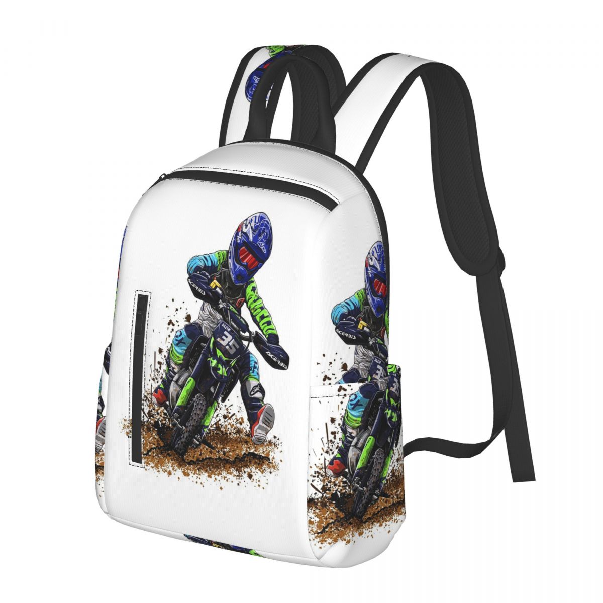 Cycling Gear Travel Bag - モトクロスダートバイクスタジオ MX ライダー 35 学生バックパックスクールバッグハイキング旅行デイパック男の子女の子用ブックバッグショルダーバッグ