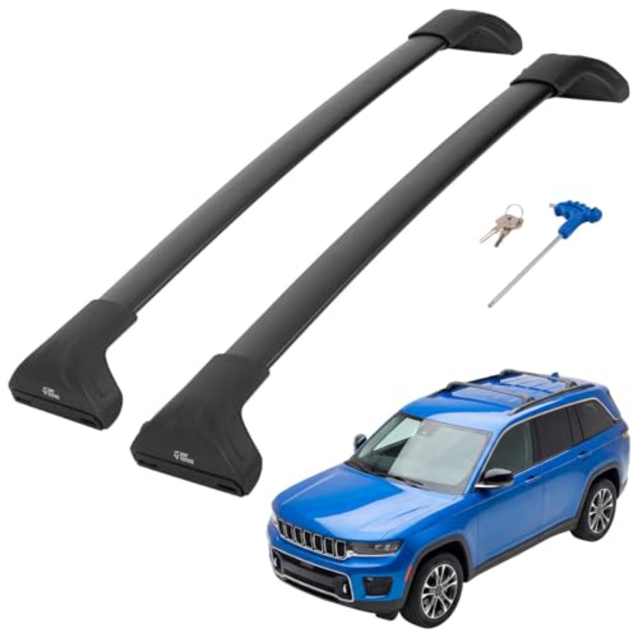 Bike Cargo Rack - ルーフラッククロスバーとWL 300LBSロック式盗難防止アルミ製カーカーゴキャリア用クロスバー（ルーフトップカーゴキャリア、カヤック、カヌー、自転車、スキー用）