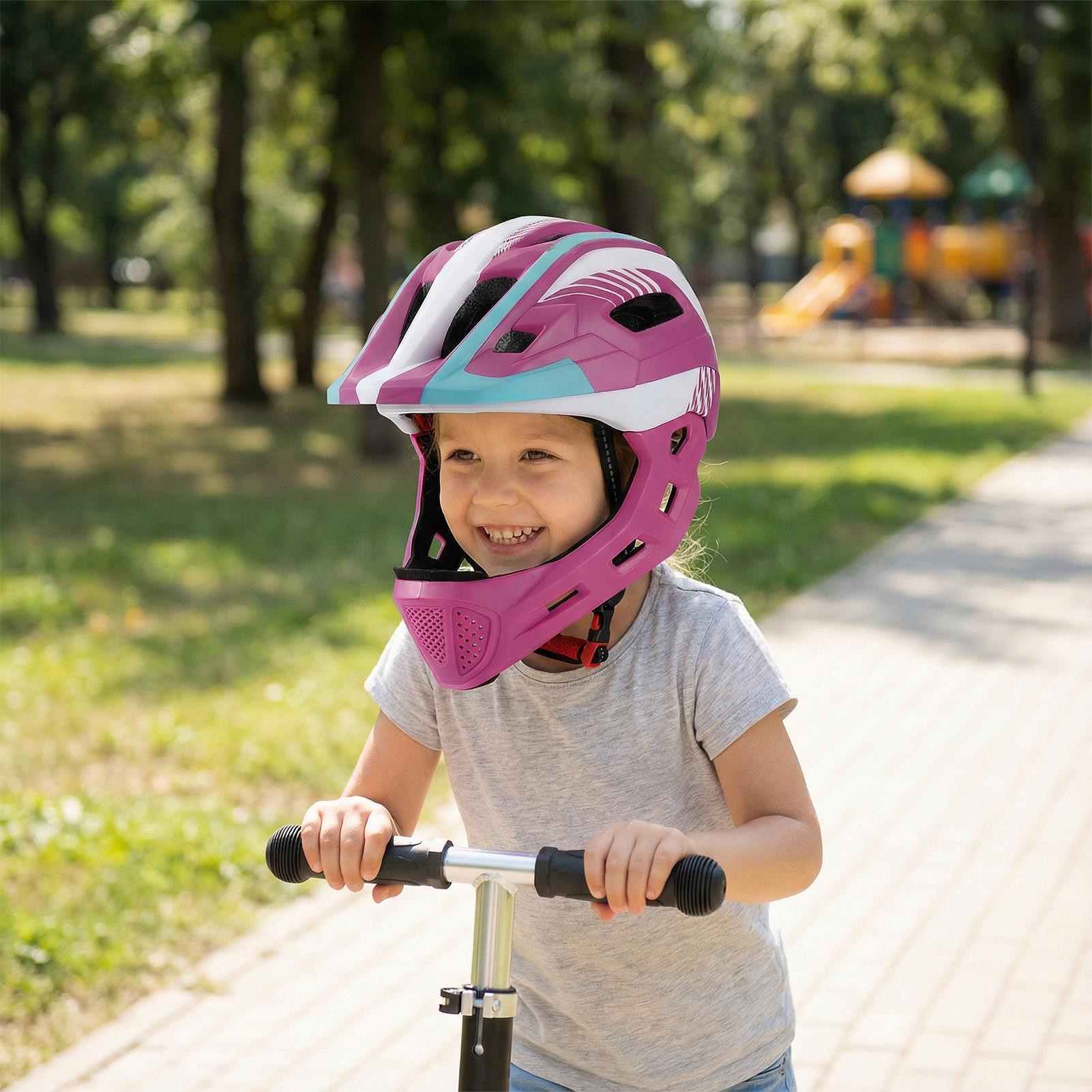 ユースフルフェイスヘルメットサイクリングヘッド保護具子供用オ - Cycling Gear For Beginners のレビューと価格
