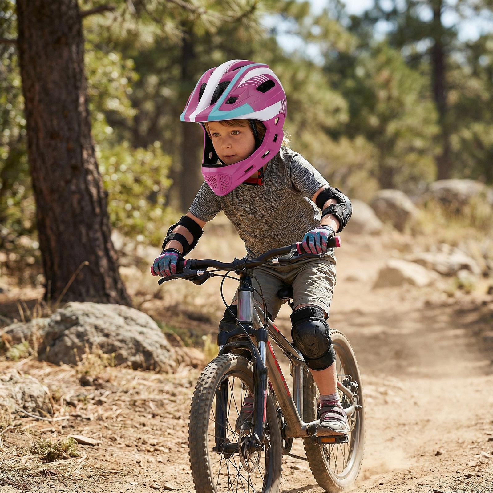 ユースフルフェイスヘルメットサイクリングヘッド保護具子供用オ - Cycling Gear For Beginners のレビューと価格
