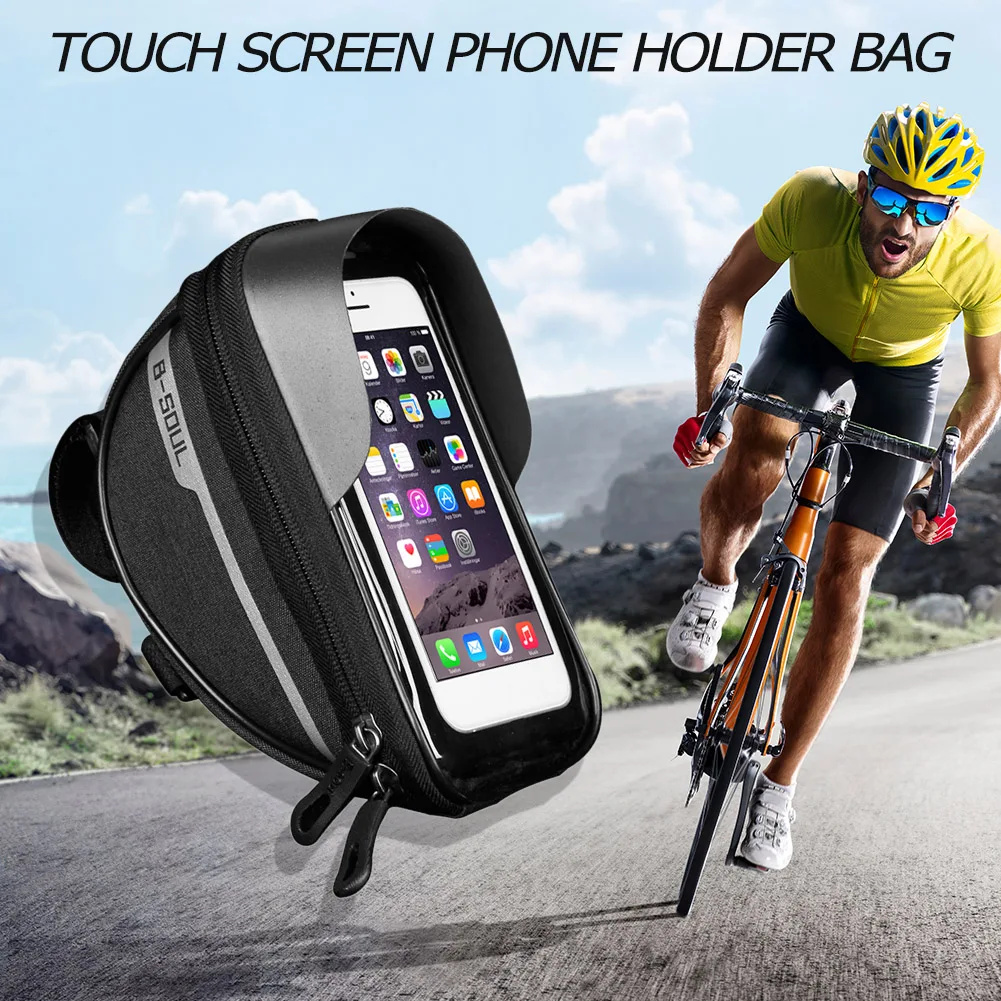 タッチスクリーン防水自転車ハンドルバーフォンバッグサンシェー - Cycling Gear Pouch のレビューと価格
