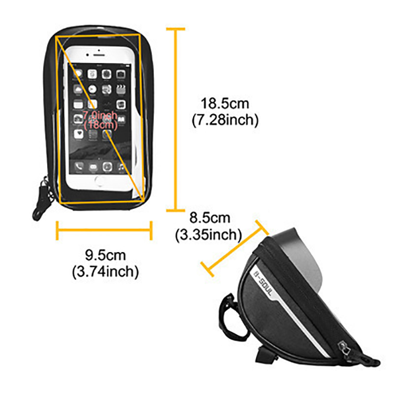 タッチスクリーン防水自転車ハンドルバーフォンバッグサンシェー - Cycling Gear Pouch のレビューと価格