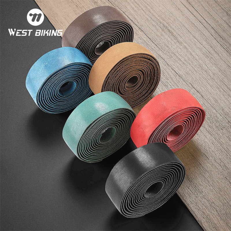 West Biking-本革のハンドルバー,レトロなロードバ - Bike Handlebar Tape のレビューと価格