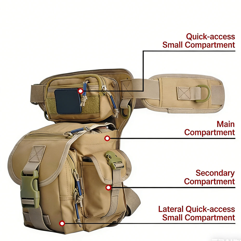 戦術的なドロップレッグバッグオートバイ乗馬ウエストパック防水 - Cycling Gear Pouch のレビューと価格
