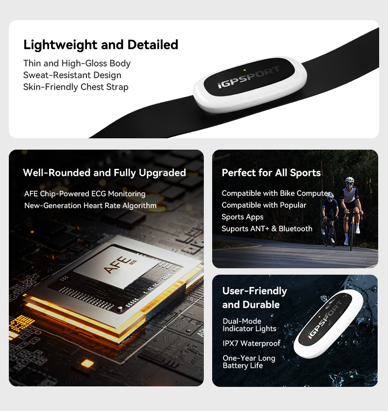 IGPSPORT HR50 心拍数モニターチェストストラップ - Cycling Heart Rate Monitor のレビューと価格