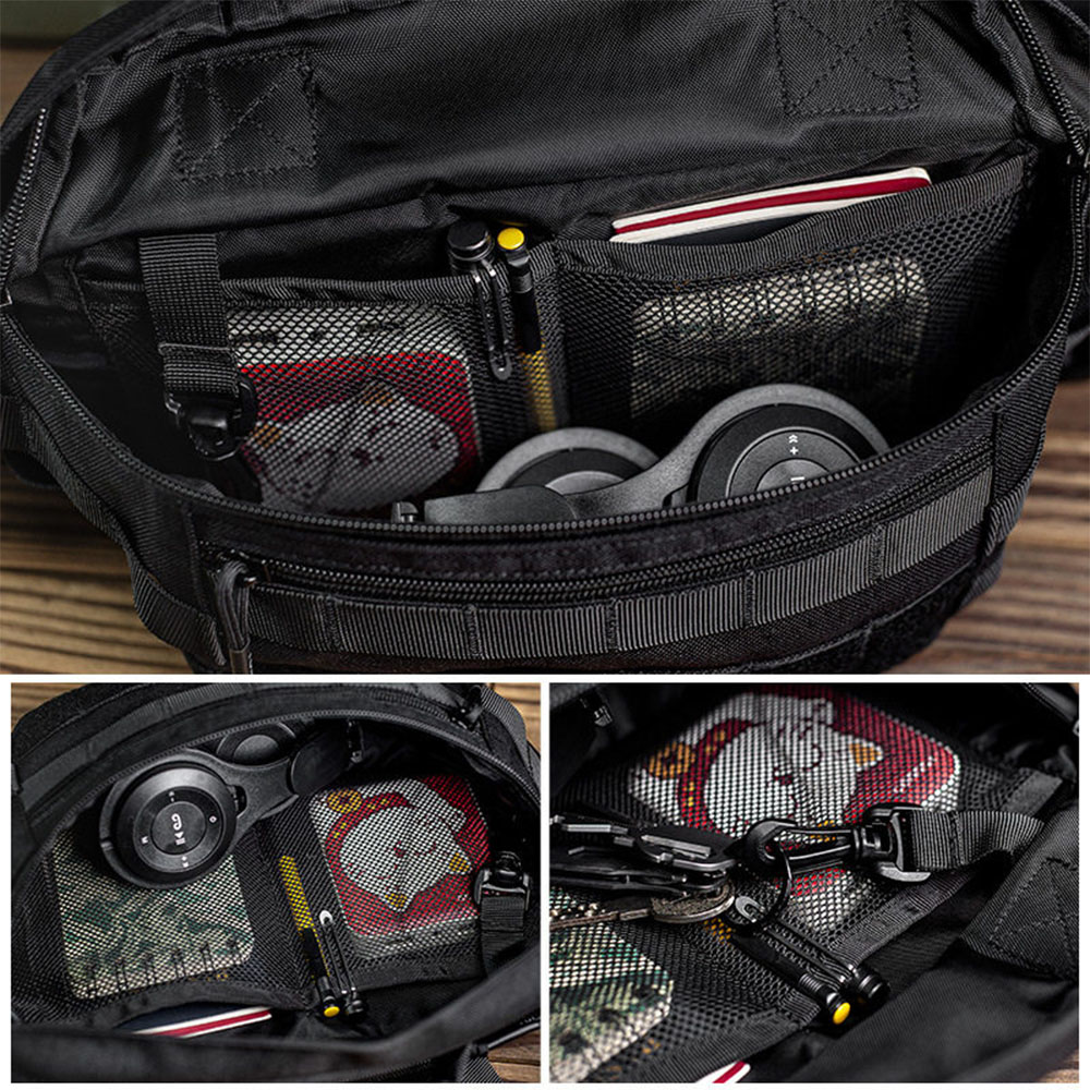 戦術的なスリングバッグマルチショルダーバックパック耐久性のあ - Cycling Gear Pouch のレビューと価格