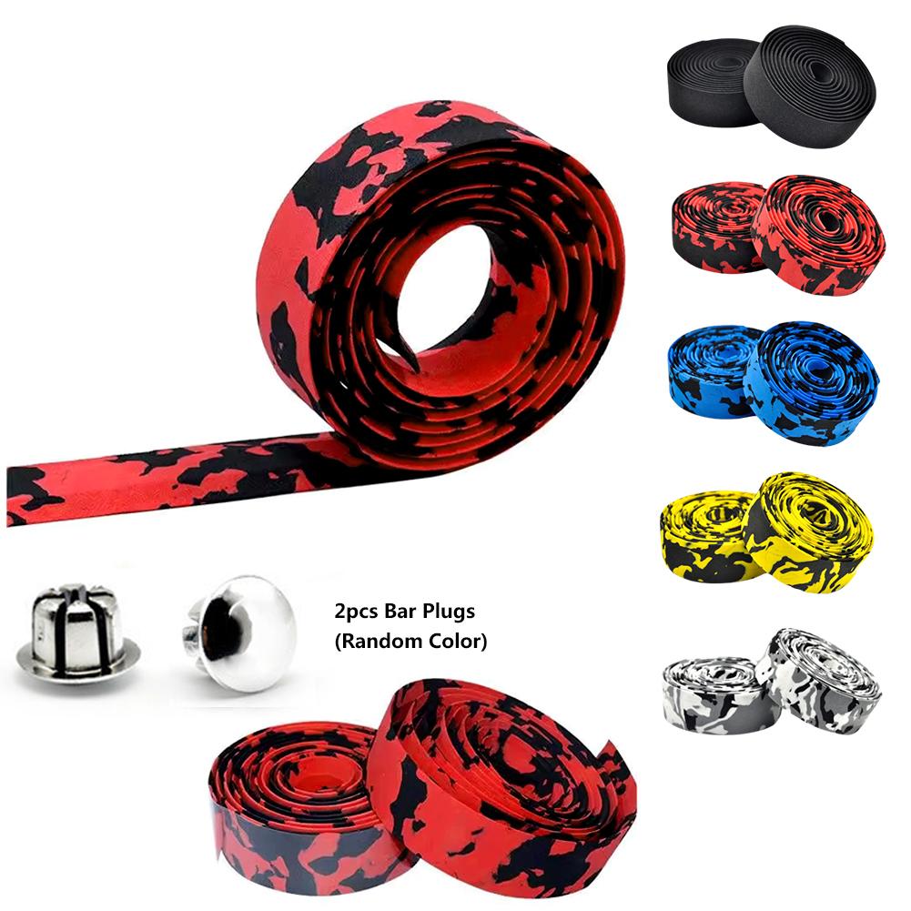 2 個ロードバイクハンドルバーテープ迷彩サイクリングラップ吸 - Bike Handlebar Tape のレビューと価格