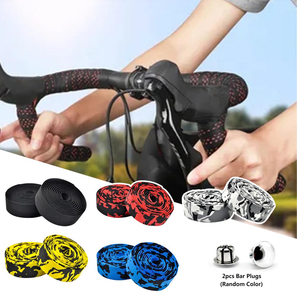 2 個ロードバイクハンドルバーテープ迷彩サイクリングラップ吸 - Bike Handlebar Tape のレビューと価格