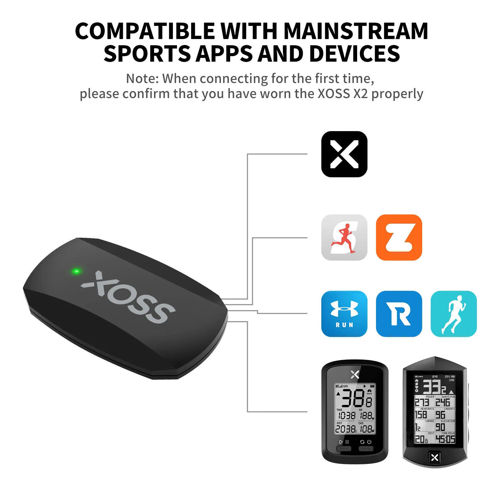 Xoss x2チェストストラップ心拍数モニターサイクリング、 - Cycling Heart Rate Monitor のレビューと価格