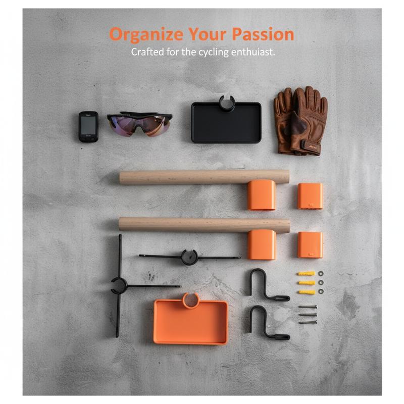 自転車壁掛け収納 1セット ブナ材製ギアラック ヘルメットホ - Cycling Gear Organizer のレビューと価格