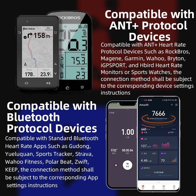 ROCKBROS サイクリング心拍数センサーバンド Blue - Cycling Heart Rate Monitor のレビューと価格